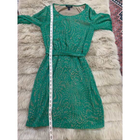 Banana Republic green and beige patterned dress Size 2 - Picture 5 of 8